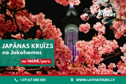 Atpūtas un ceļojumu piedāvājumi 23.01.2025 - 10.02.2025 Japānas kruīzs no Jokohamas Latvia Tours